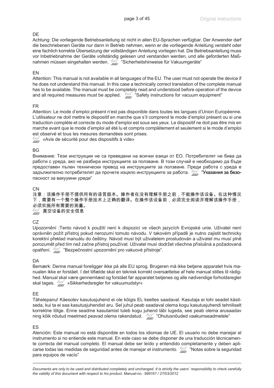 VACUUBRAND VNC 2 User Manual | Page 3 / 45