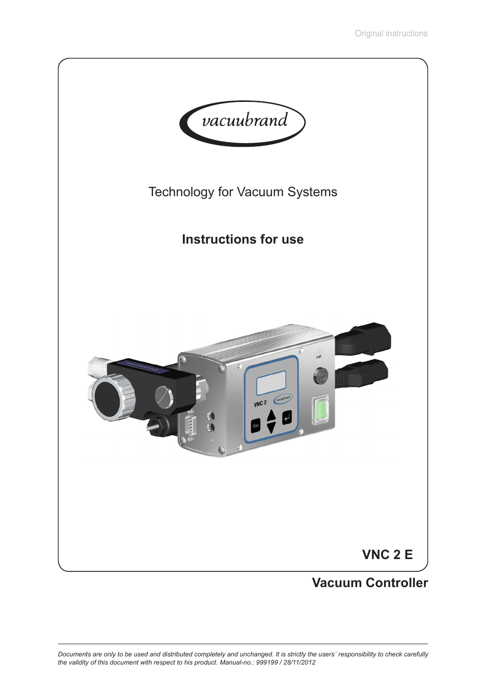 VACUUBRAND VNC 2 E User Manual | 41 pages