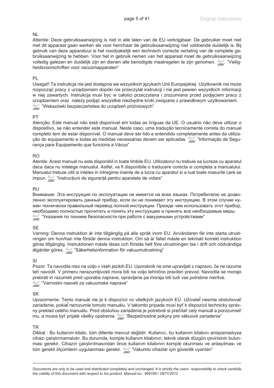VACUUBRAND VNC 2 E User Manual | Page 5 / 41