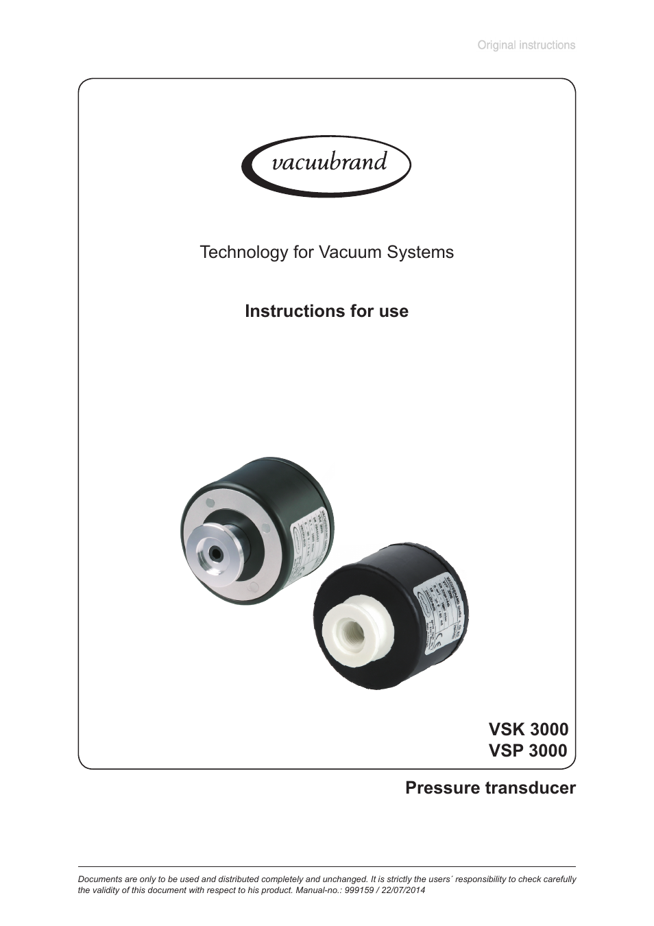 VACUUBRAND VSP 3000 User Manual | 18 pages