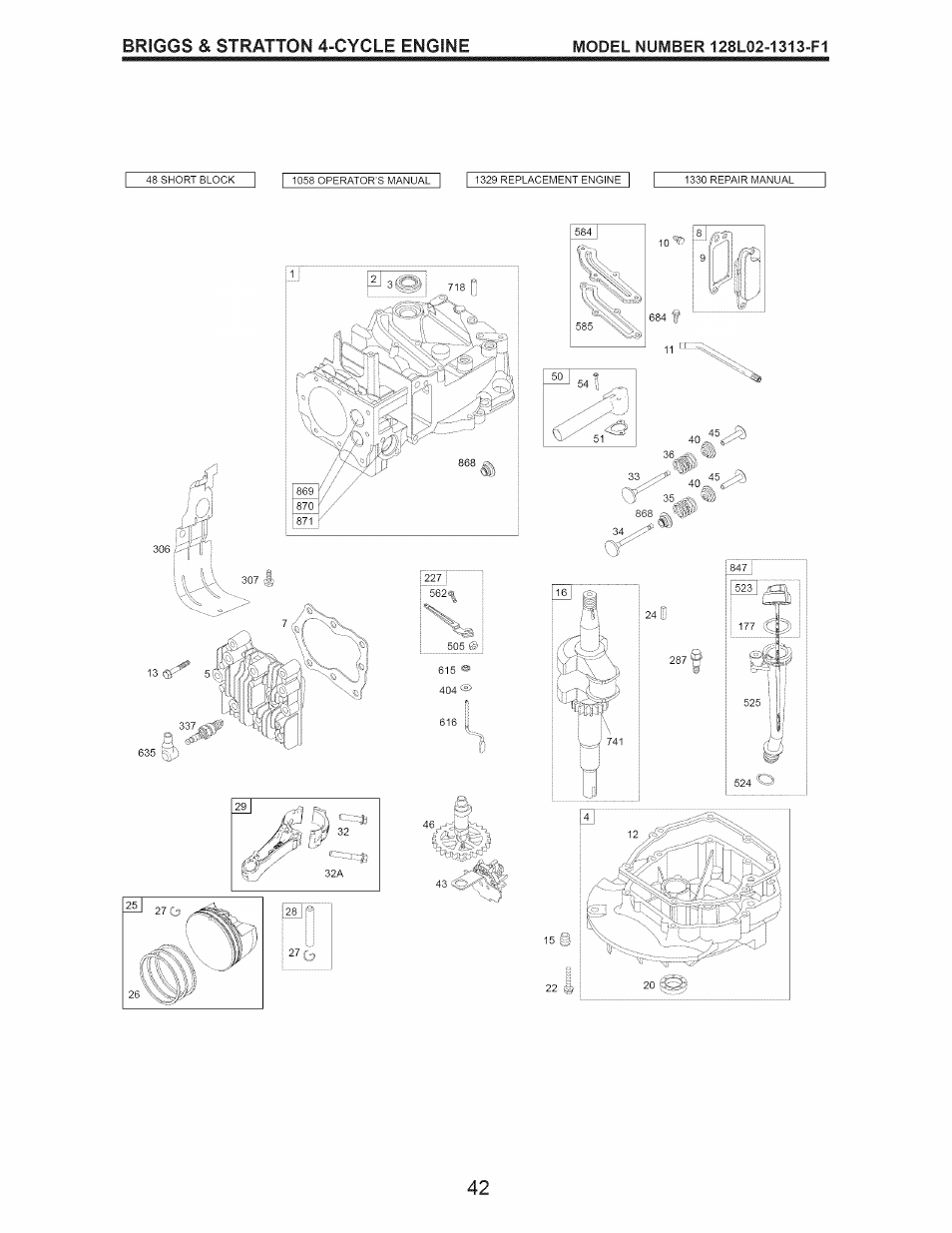 Briggs & stratton 4^cycle engine | Craftsman 917.374941 User Manual | Page 42 / 48