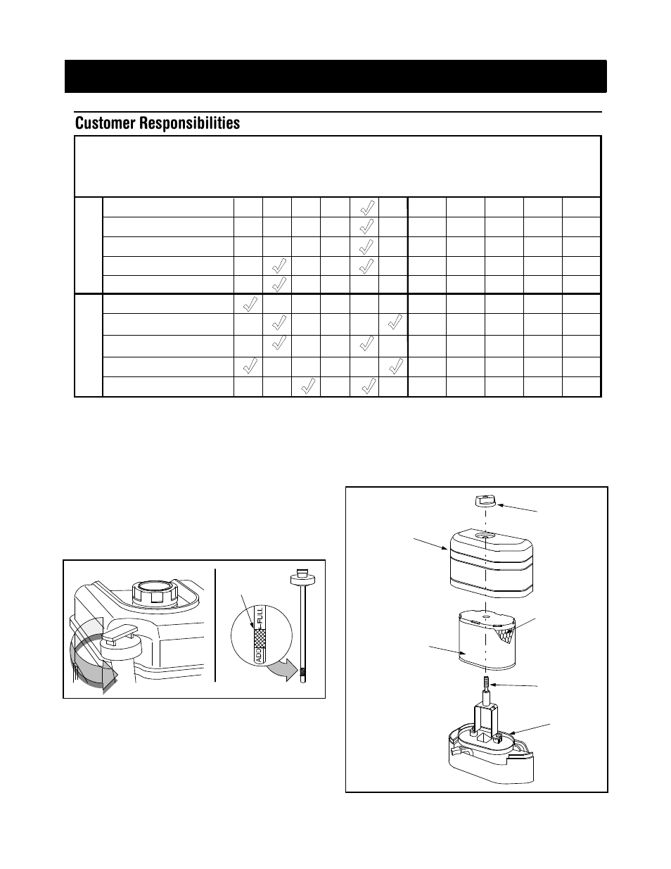 Maintenance, Customer responsibilities, Lubrication | Air cleaner | Craftsman 247.77635 User Manual | Page 13 / 48