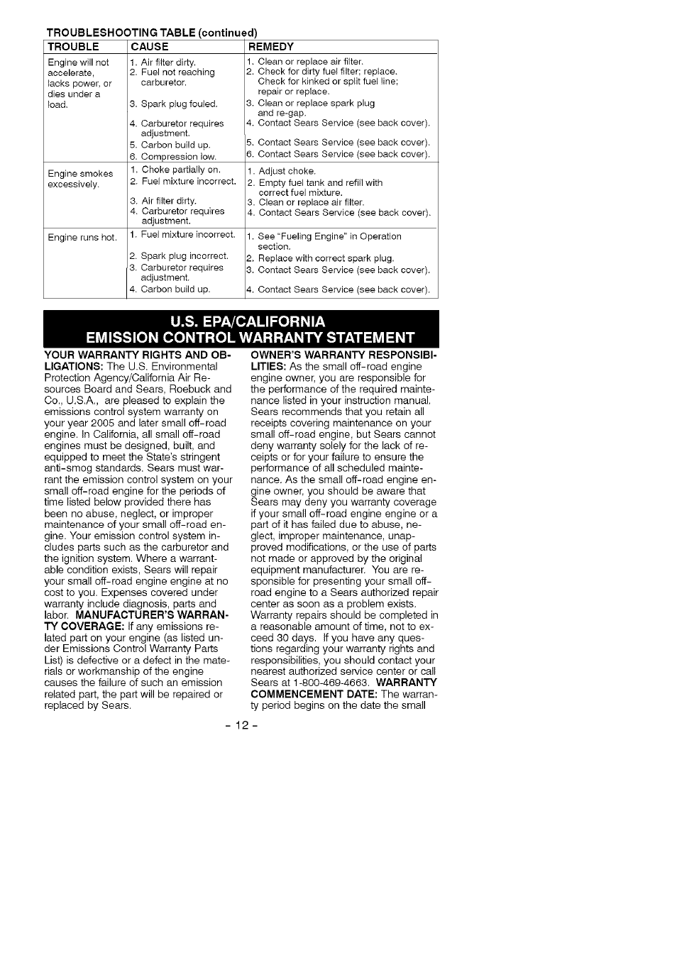 Craftsman 358.794941 User Manual | Page 12 / 13