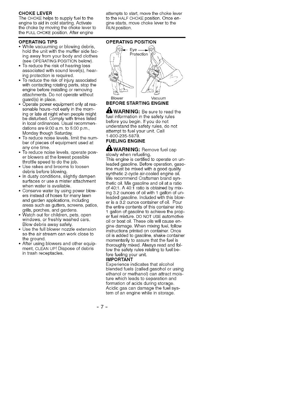 Ik warning, Л warning | Craftsman 358.794941 User Manual | Page 7 / 13
