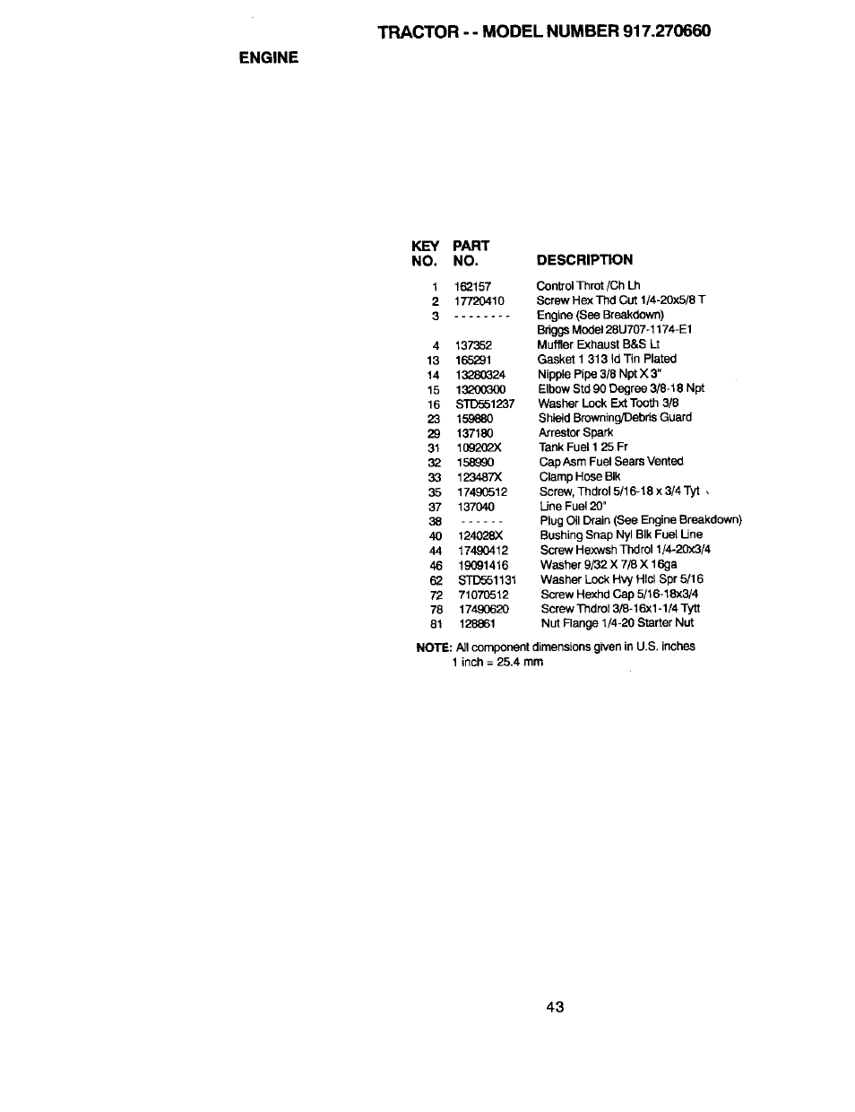 Engine | Craftsman 917.270660 User Manual | Page 43 / 60