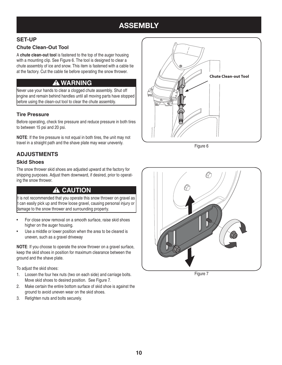 Assembly, Warning, Caution | Craftsman 247.8819 User Manual | Page 10 / 64