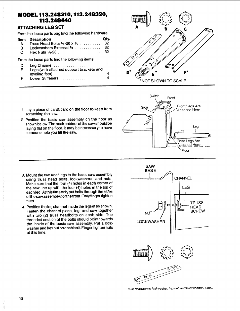 Model ii3.248210,113.248320, 113.248440 | Craftsman 113.248510 User Manual | Page 12 / 52