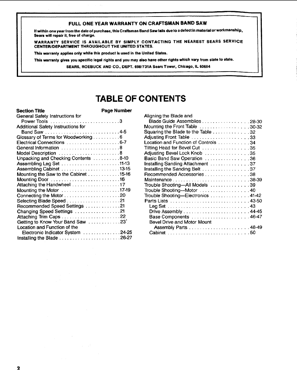 Craftsman 113.248510 User Manual | Page 2 / 52
