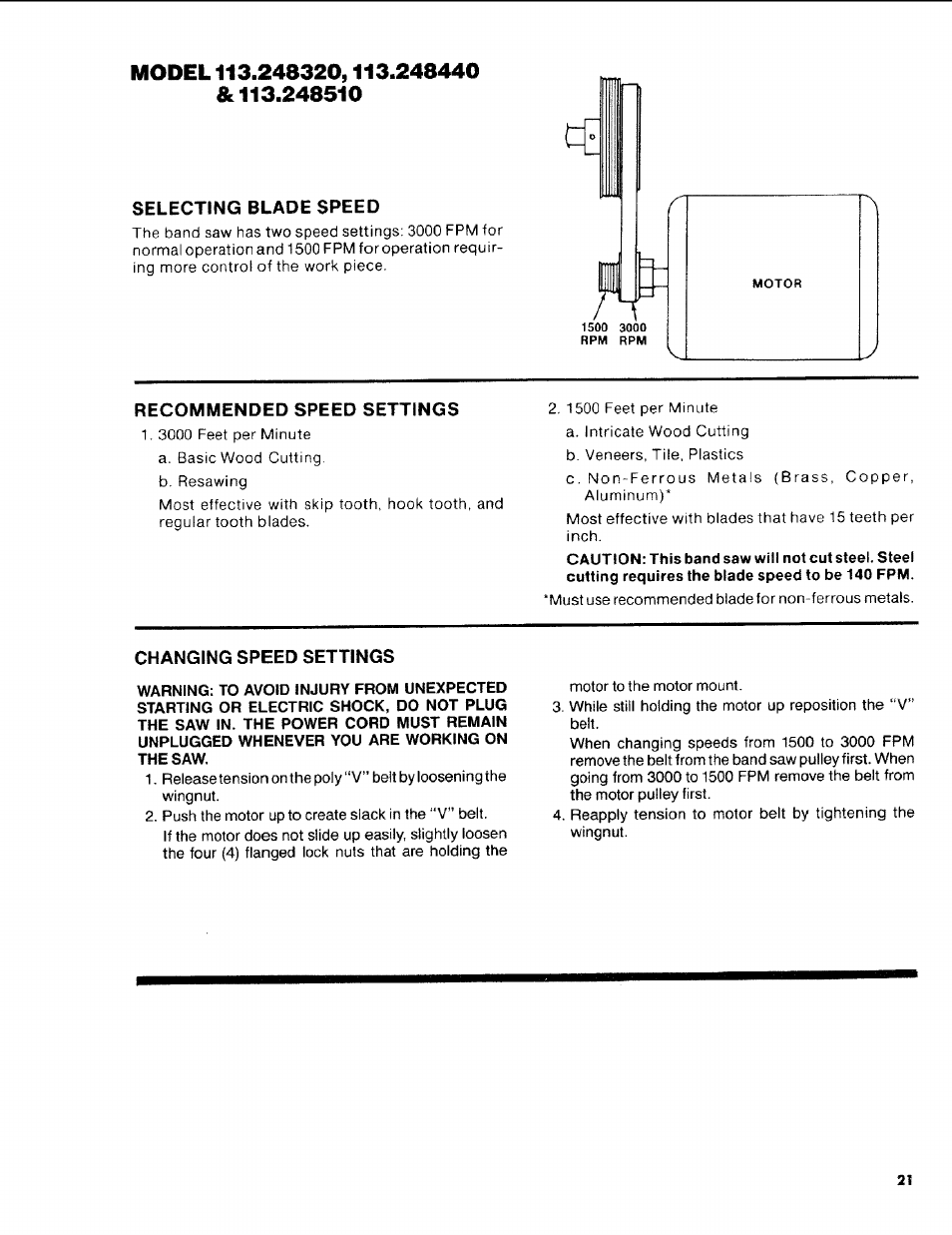 Craftsman 113.248510 User Manual | Page 21 / 52