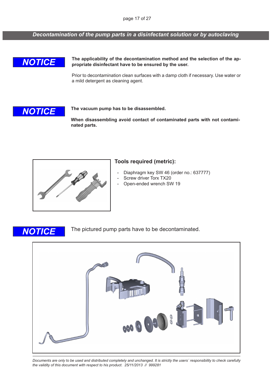 Notice | VACUUBRAND BVC basic / control / professional /G: Instructions pour la décontamination User Manual | Page 17 / 27