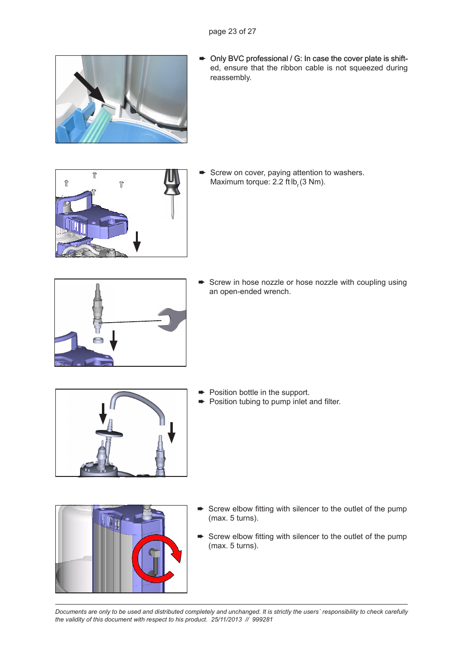 VACUUBRAND BVC basic / control / professional /G: Instructions pour la décontamination User Manual | Page 23 / 27