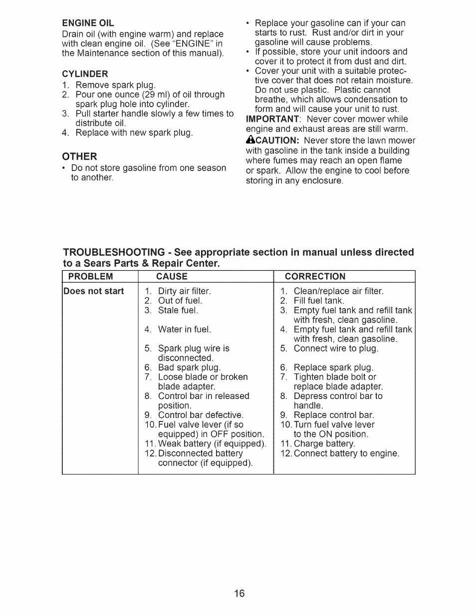 Cylinder, Other | Craftsman 917.389020 User Manual | Page 16 / 44