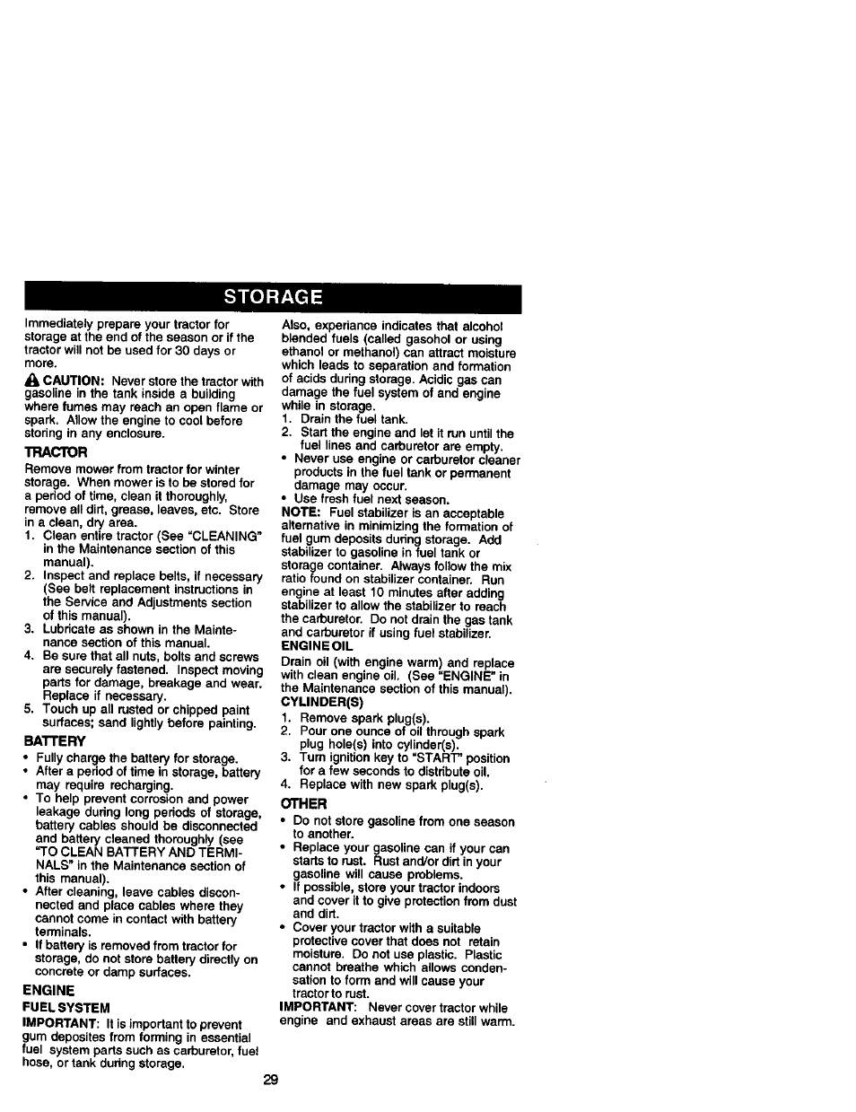 Storage | Craftsman 917.271840 User Manual | Page 29 / 60