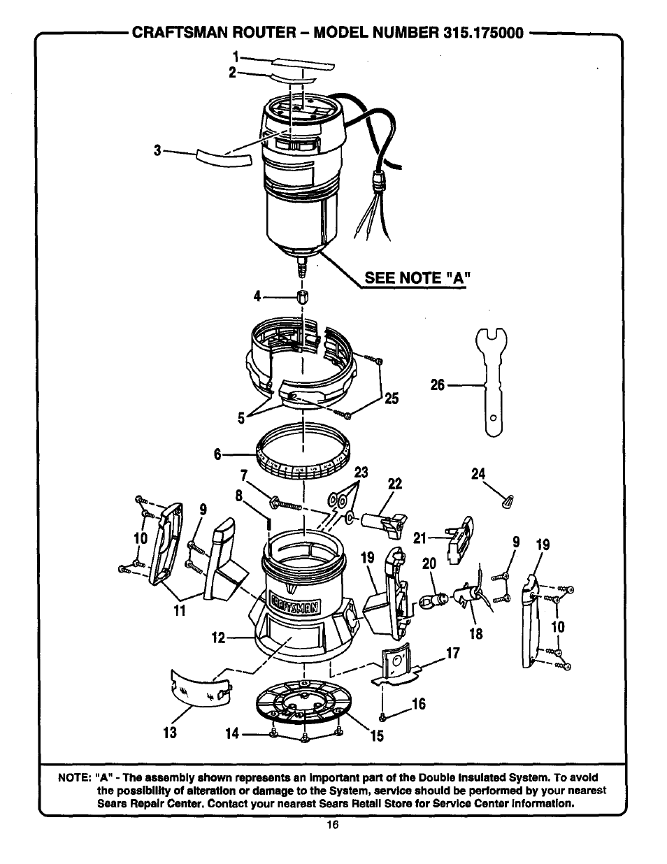 Craftsman 315.175000 User Manual | Page 16 / 20