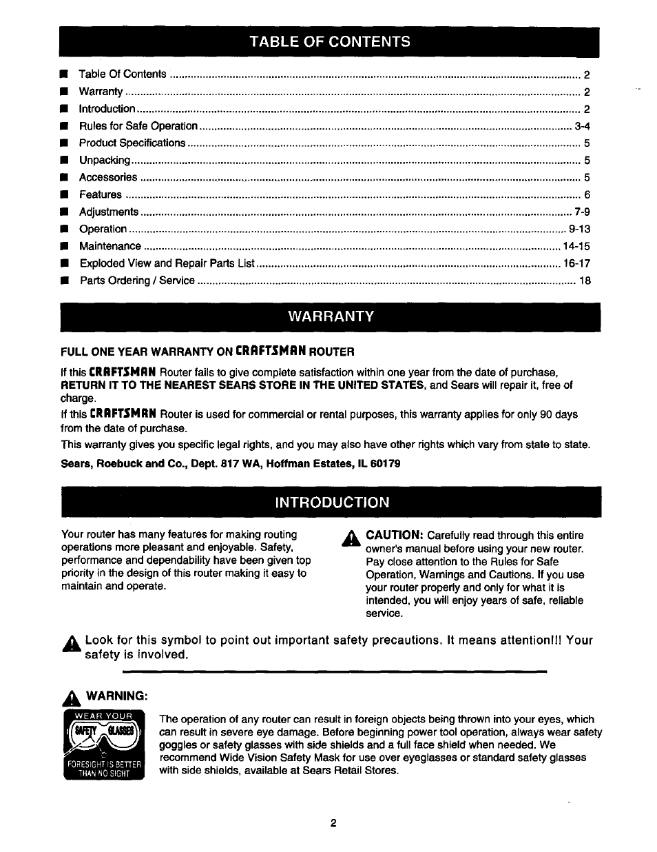 Craftsman 315.175000 User Manual | Page 2 / 20