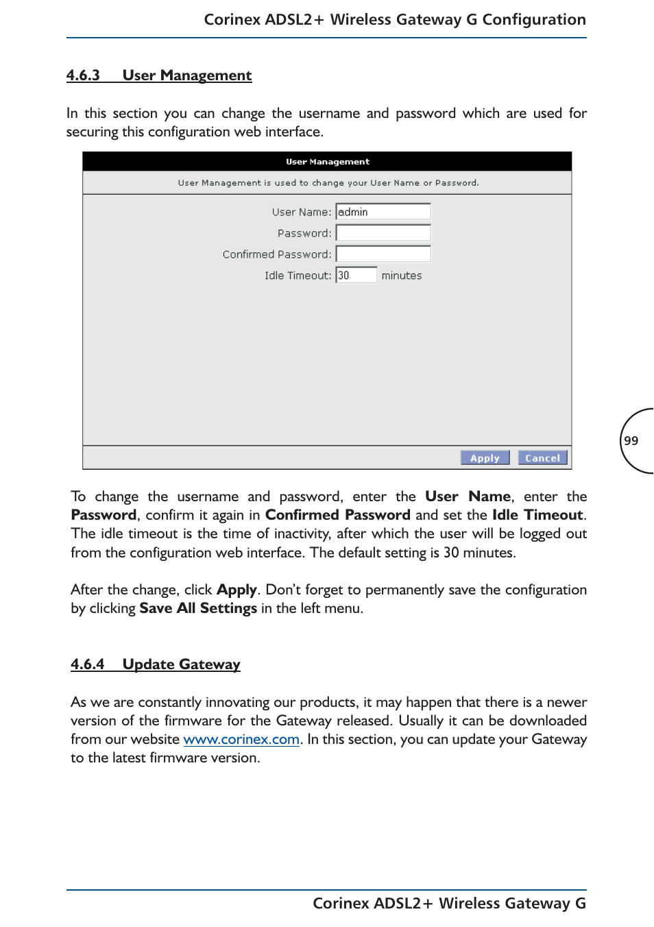 Corinex Global ADSL2+ User Manual | Page 100 / 145