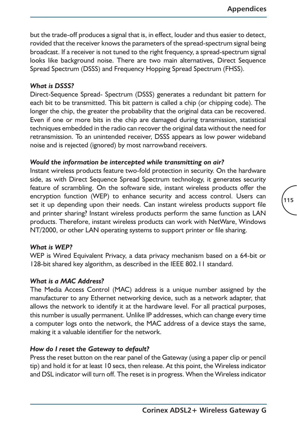 Corinex Global ADSL2+ User Manual | Page 116 / 145