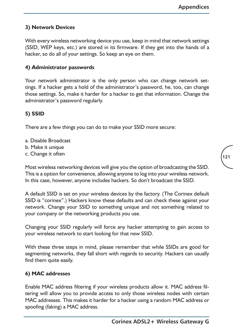 Corinex Global ADSL2+ User Manual | Page 122 / 145