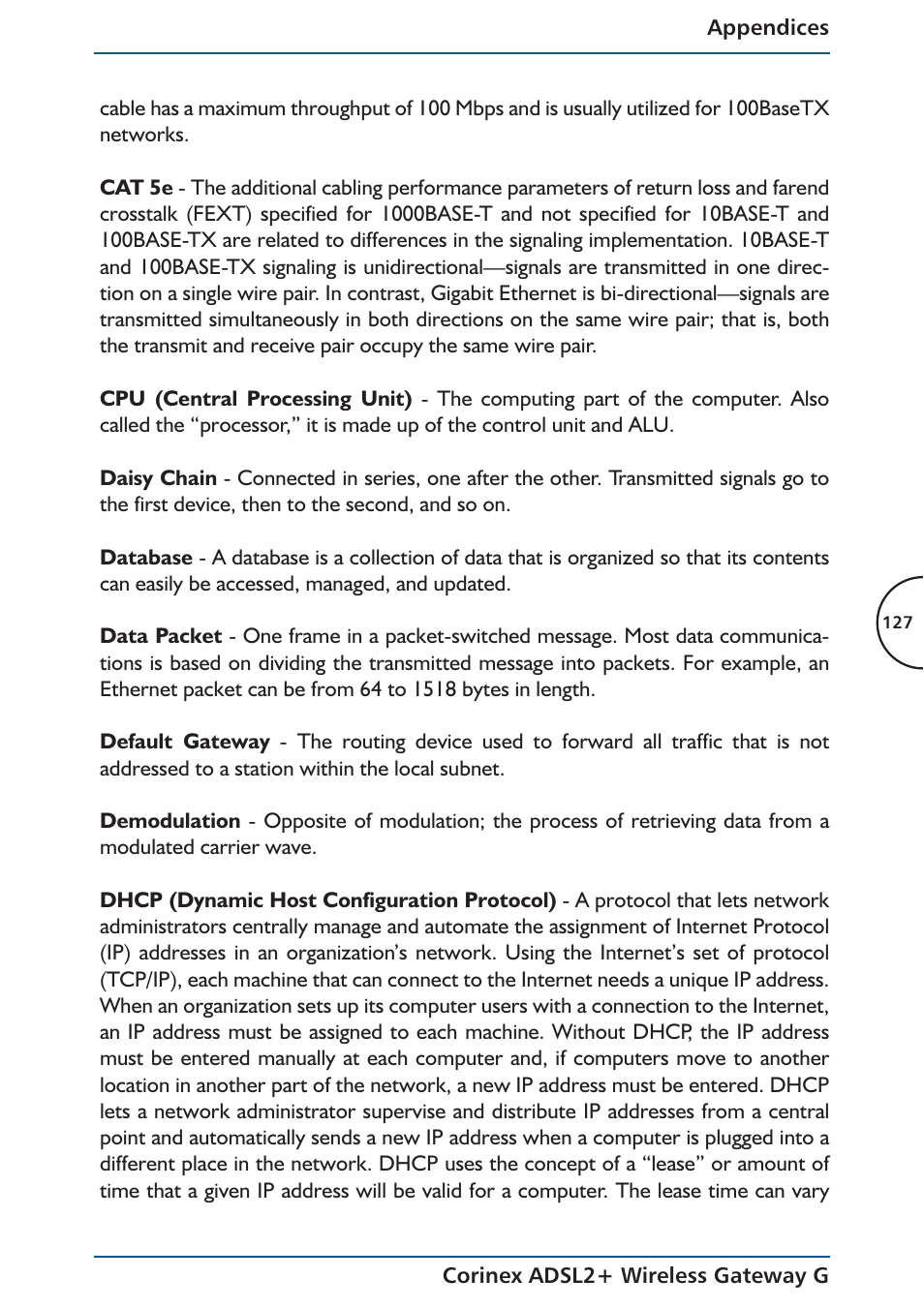 Corinex Global ADSL2+ User Manual | Page 128 / 145