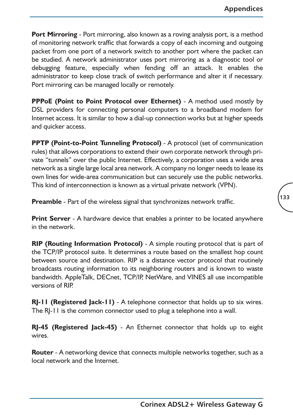 Corinex Global ADSL2+ User Manual | Page 134 / 145