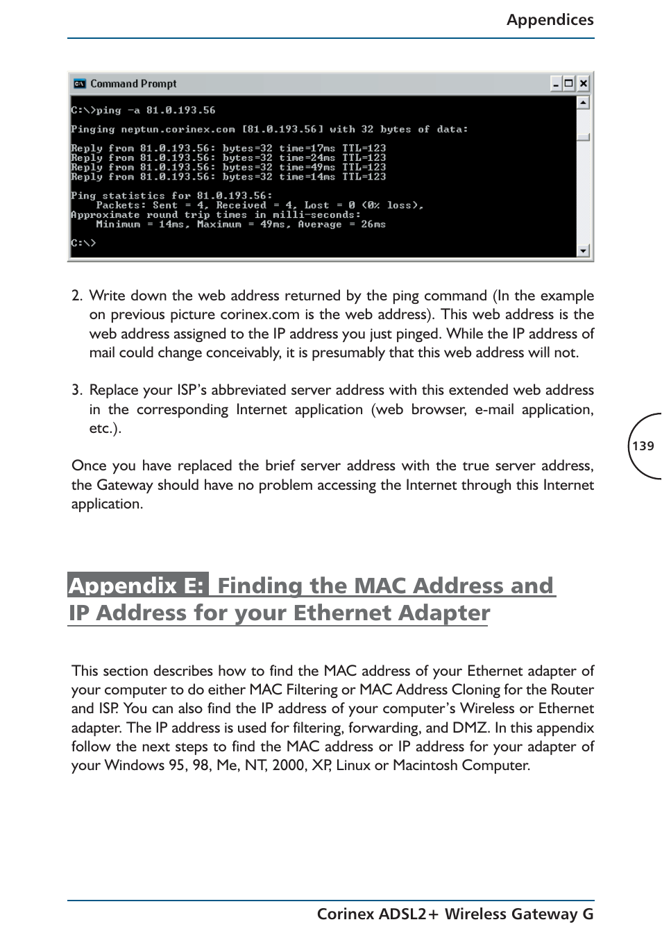 Corinex Global ADSL2+ User Manual | Page 140 / 145