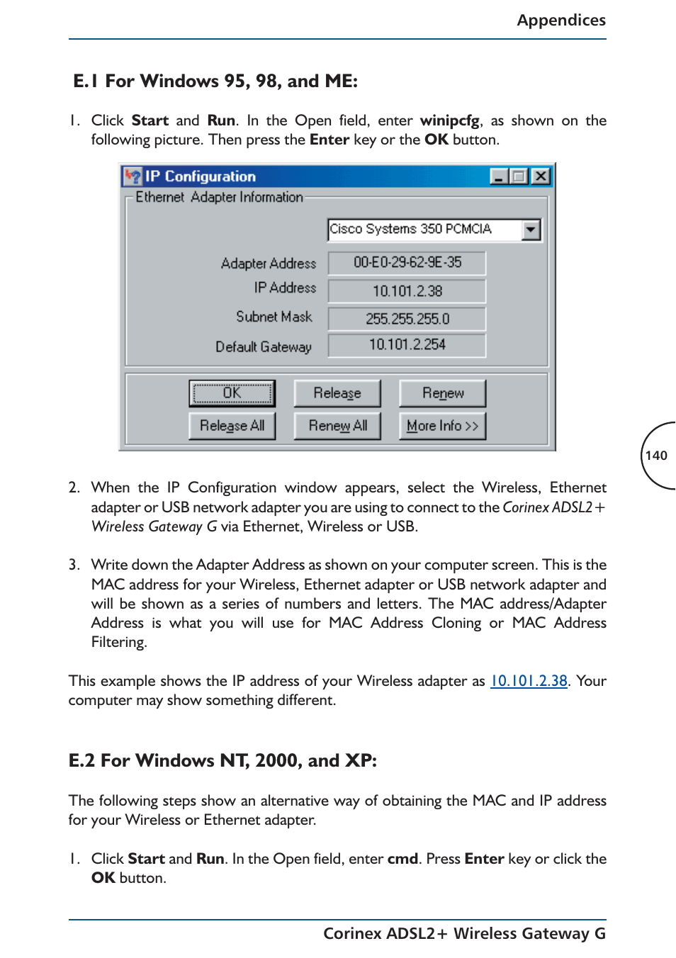 Corinex Global ADSL2+ User Manual | Page 141 / 145