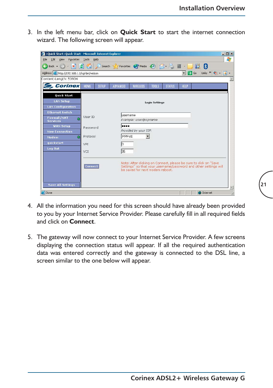 Corinex Global ADSL2+ User Manual | Page 22 / 145