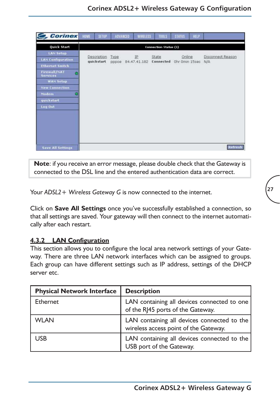 Corinex Global ADSL2+ User Manual | Page 28 / 145