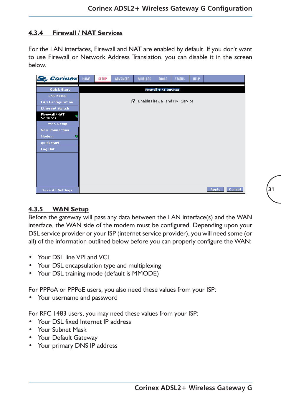 Corinex Global ADSL2+ User Manual | Page 32 / 145