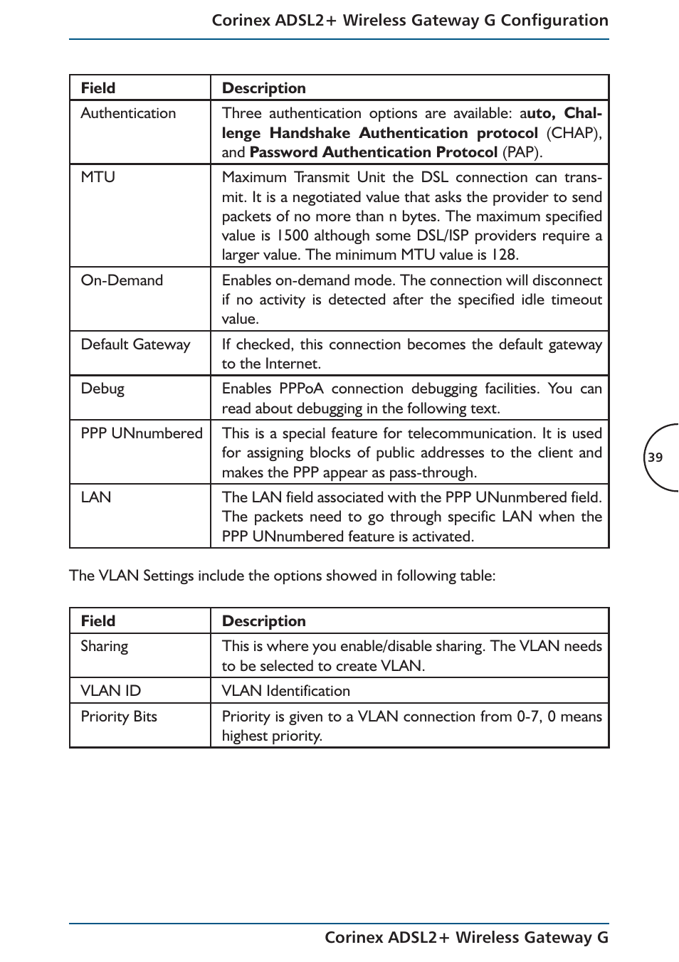 Corinex Global ADSL2+ User Manual | Page 40 / 145