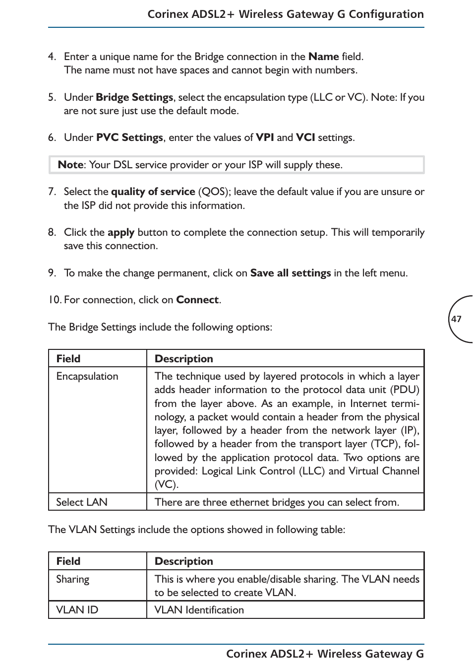 Corinex Global ADSL2+ User Manual | Page 48 / 145
