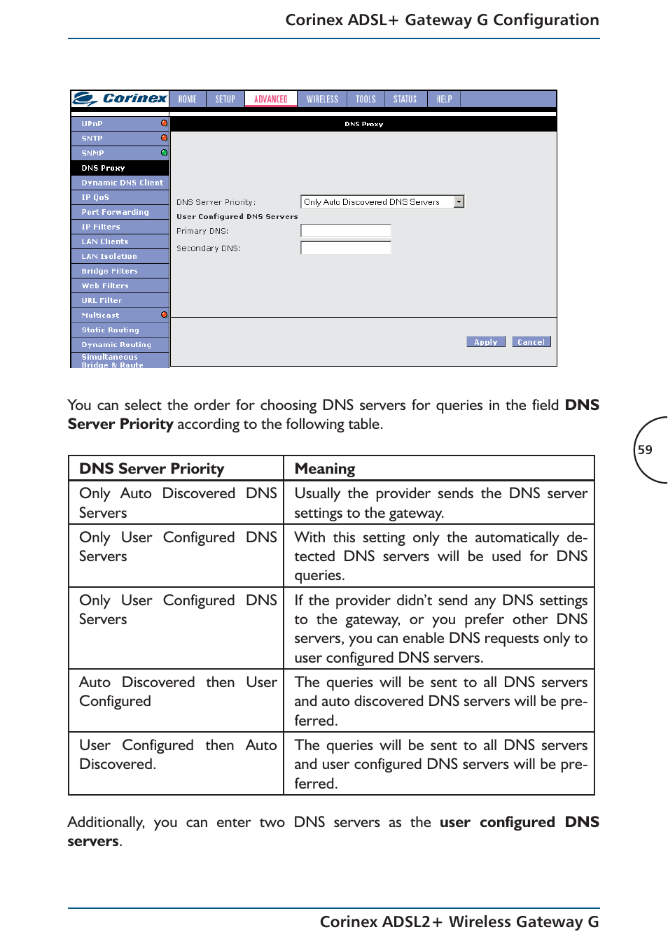 Corinex Global ADSL2+ User Manual | Page 60 / 145