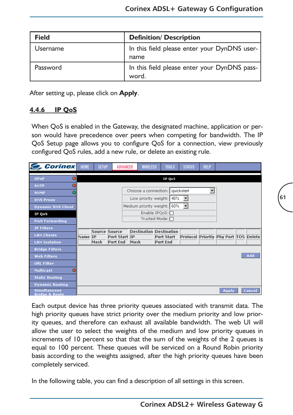 Corinex Global ADSL2+ User Manual | Page 62 / 145