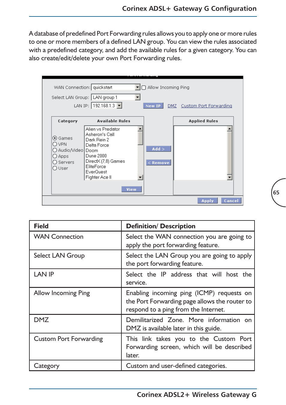Corinex Global ADSL2+ User Manual | Page 66 / 145