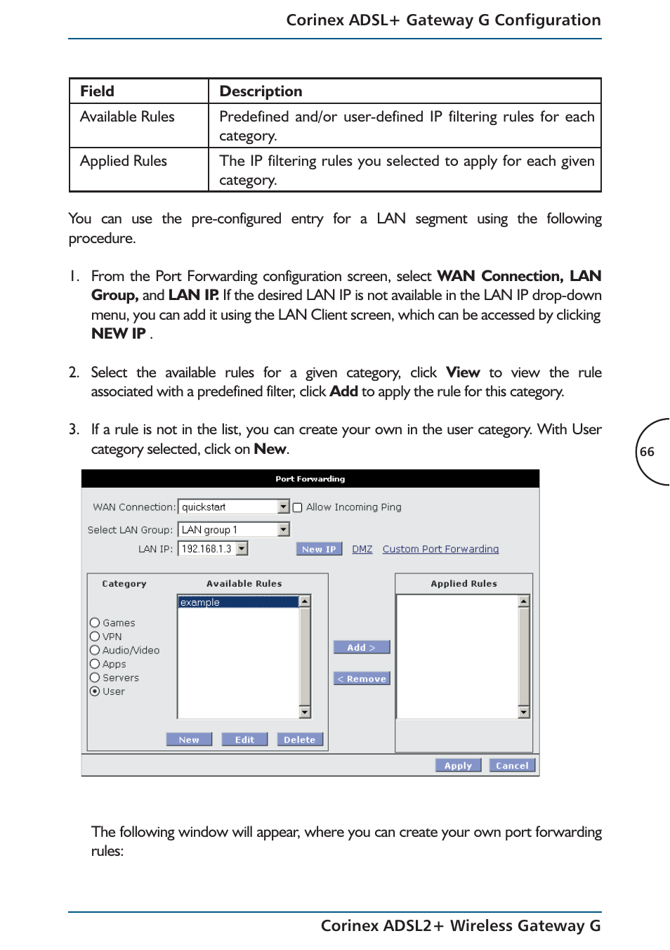 Corinex Global ADSL2+ User Manual | Page 67 / 145