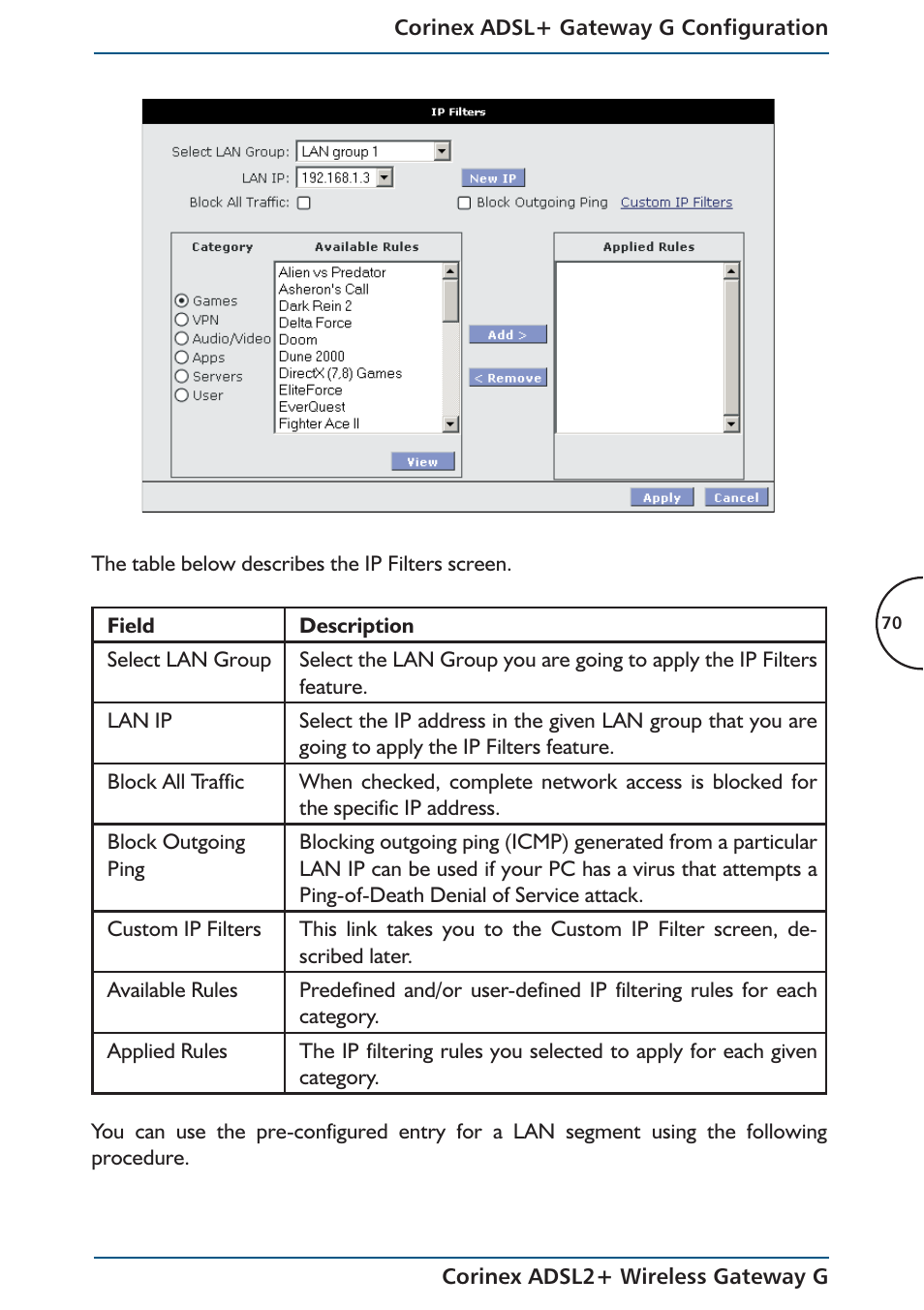 Corinex Global ADSL2+ User Manual | Page 71 / 145