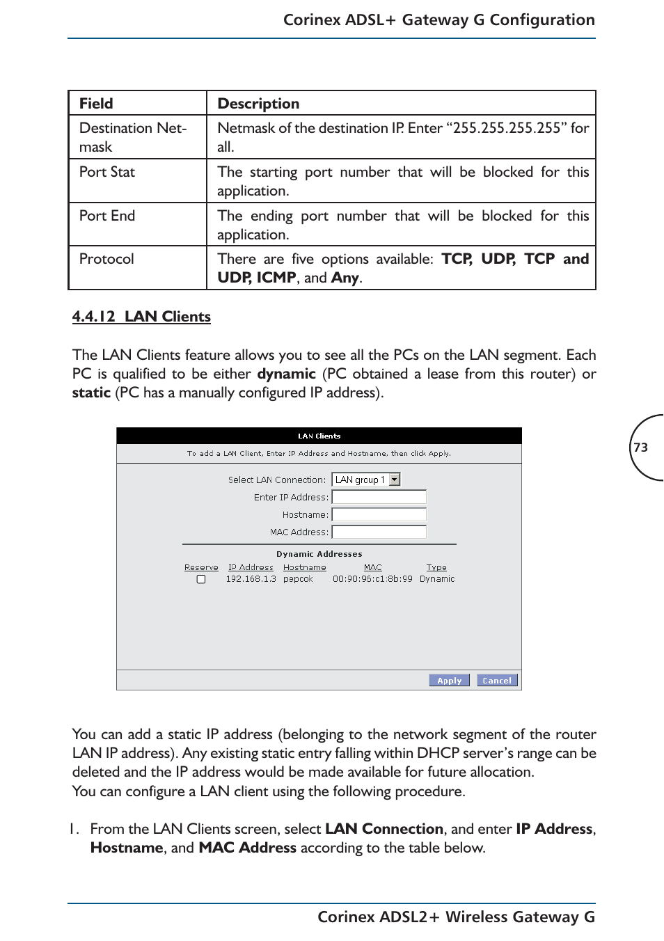 Corinex Global ADSL2+ User Manual | Page 74 / 145