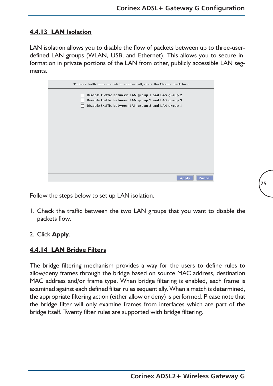 Corinex Global ADSL2+ User Manual | Page 76 / 145