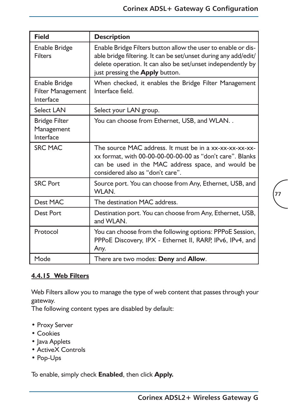 Corinex Global ADSL2+ User Manual | Page 78 / 145