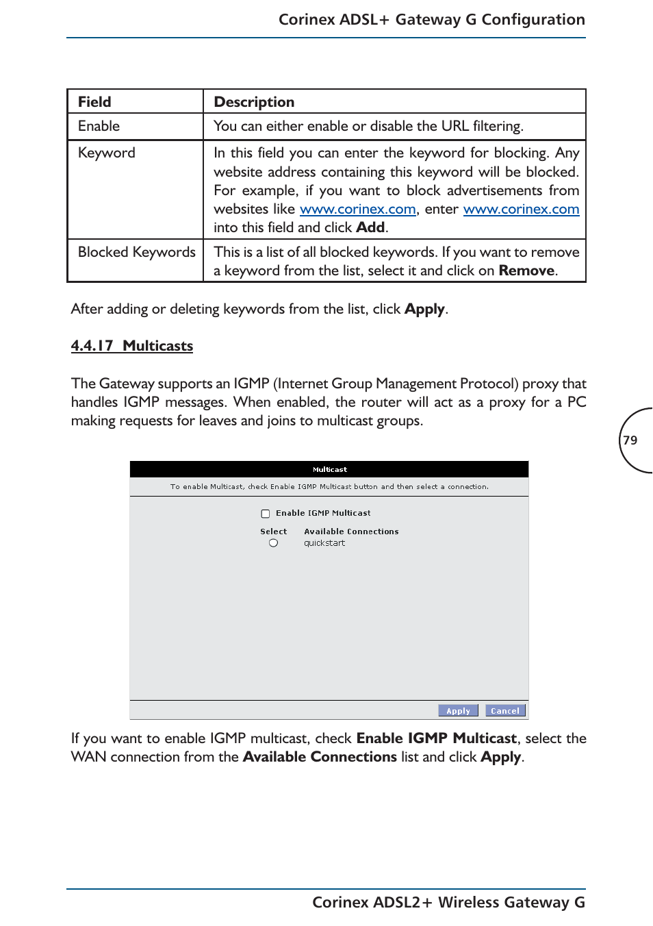 Corinex Global ADSL2+ User Manual | Page 80 / 145