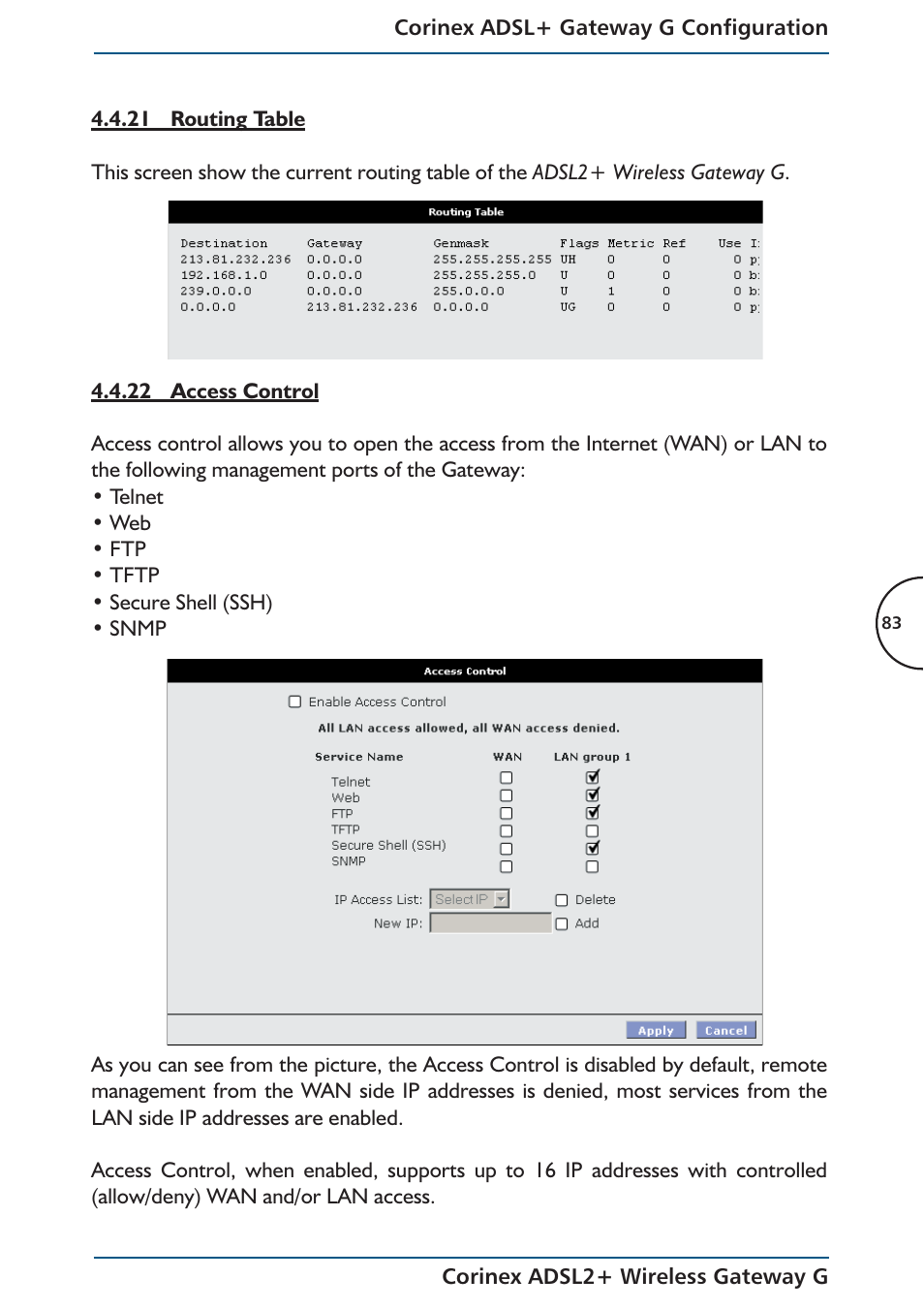 Corinex Global ADSL2+ User Manual | Page 84 / 145