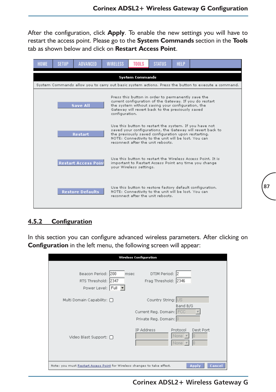Corinex Global ADSL2+ User Manual | Page 88 / 145