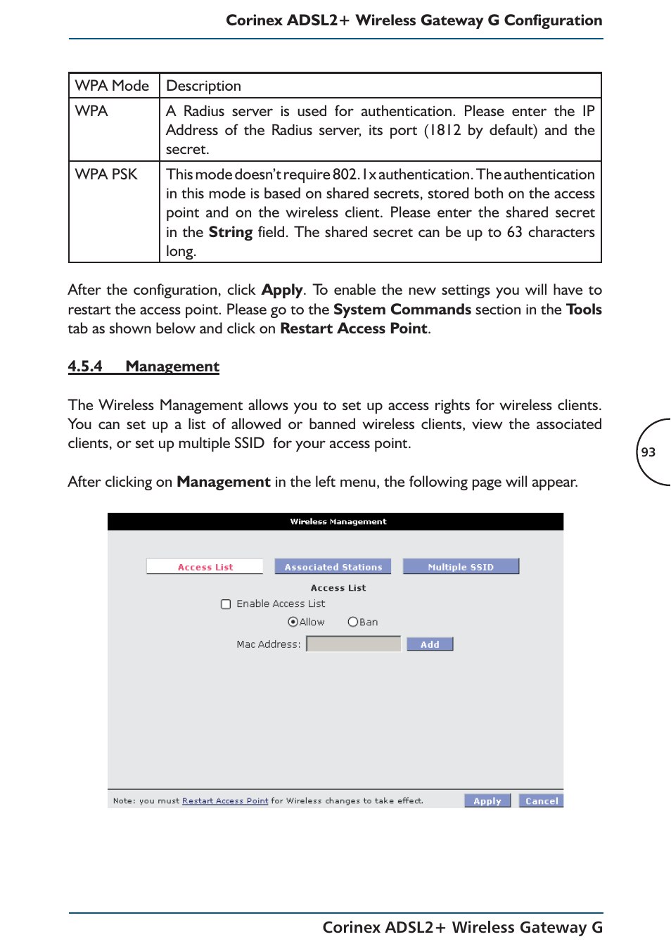 Corinex Global ADSL2+ User Manual | Page 94 / 145