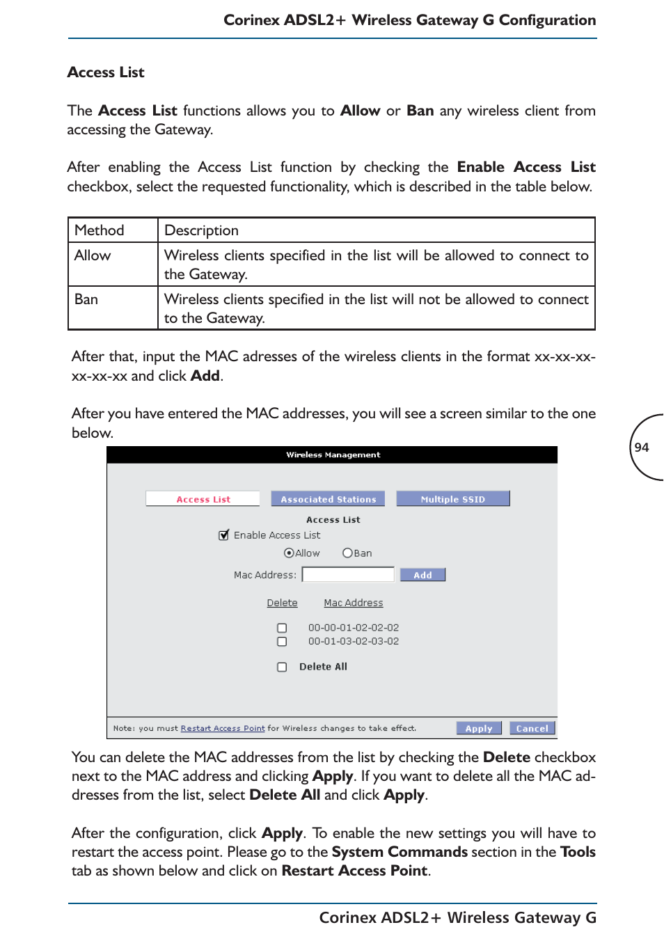 Corinex Global ADSL2+ User Manual | Page 95 / 145