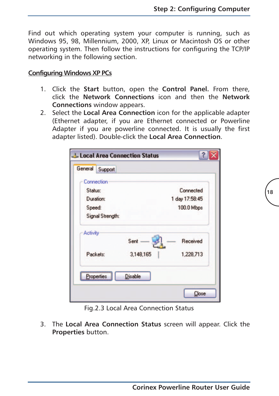 Configuring windows xp pcs | Corinex Global Powerline Router User Manual | Page 21 / 111