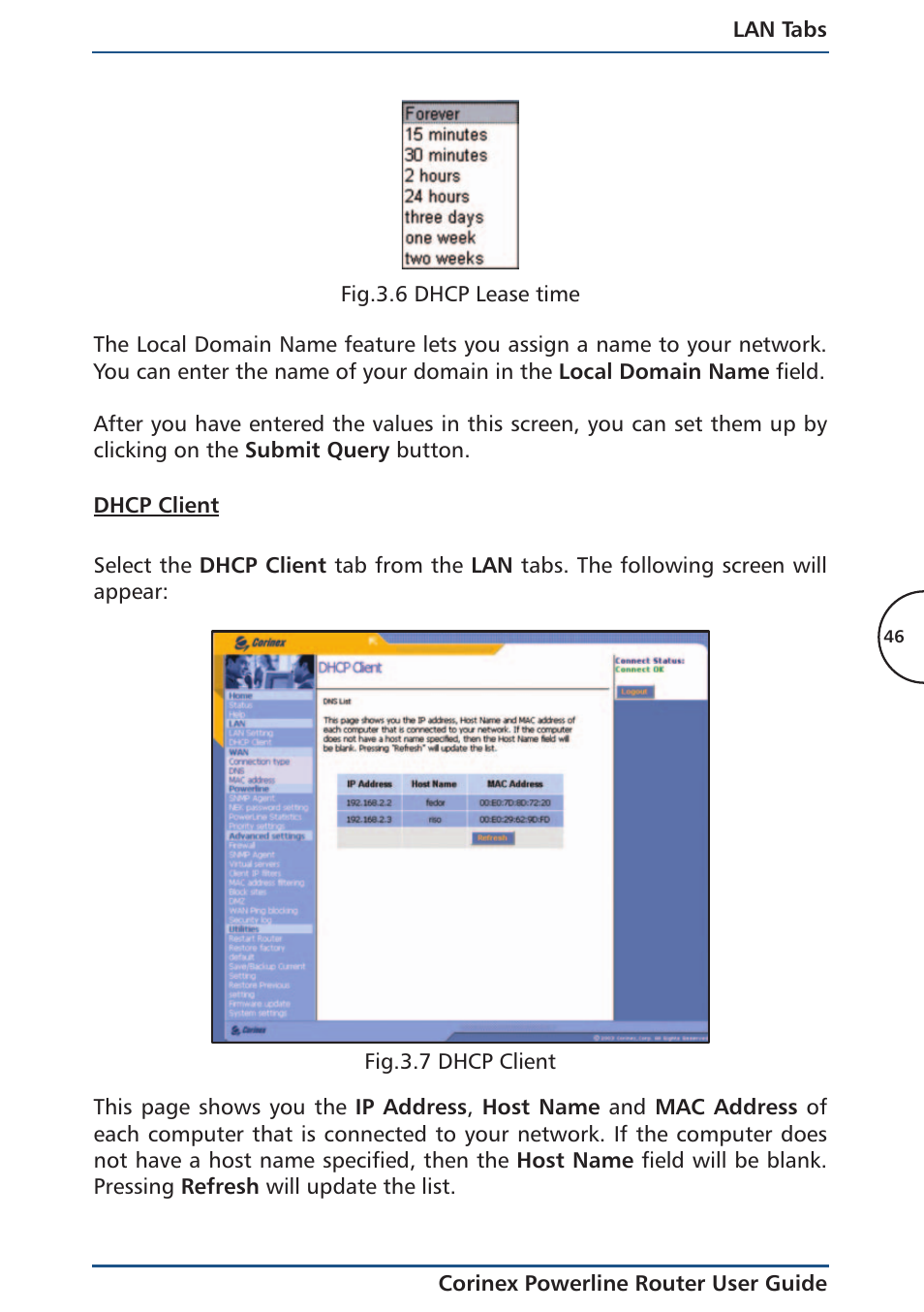 Dhcp client | Corinex Global Powerline Router User Manual | Page 49 / 111