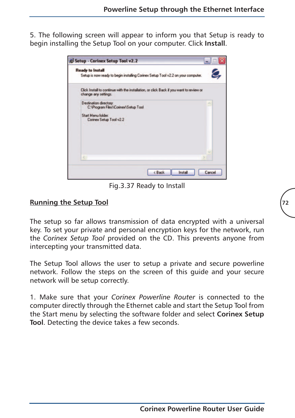 Running the setup tool | Corinex Global Powerline Router User Manual | Page 75 / 111