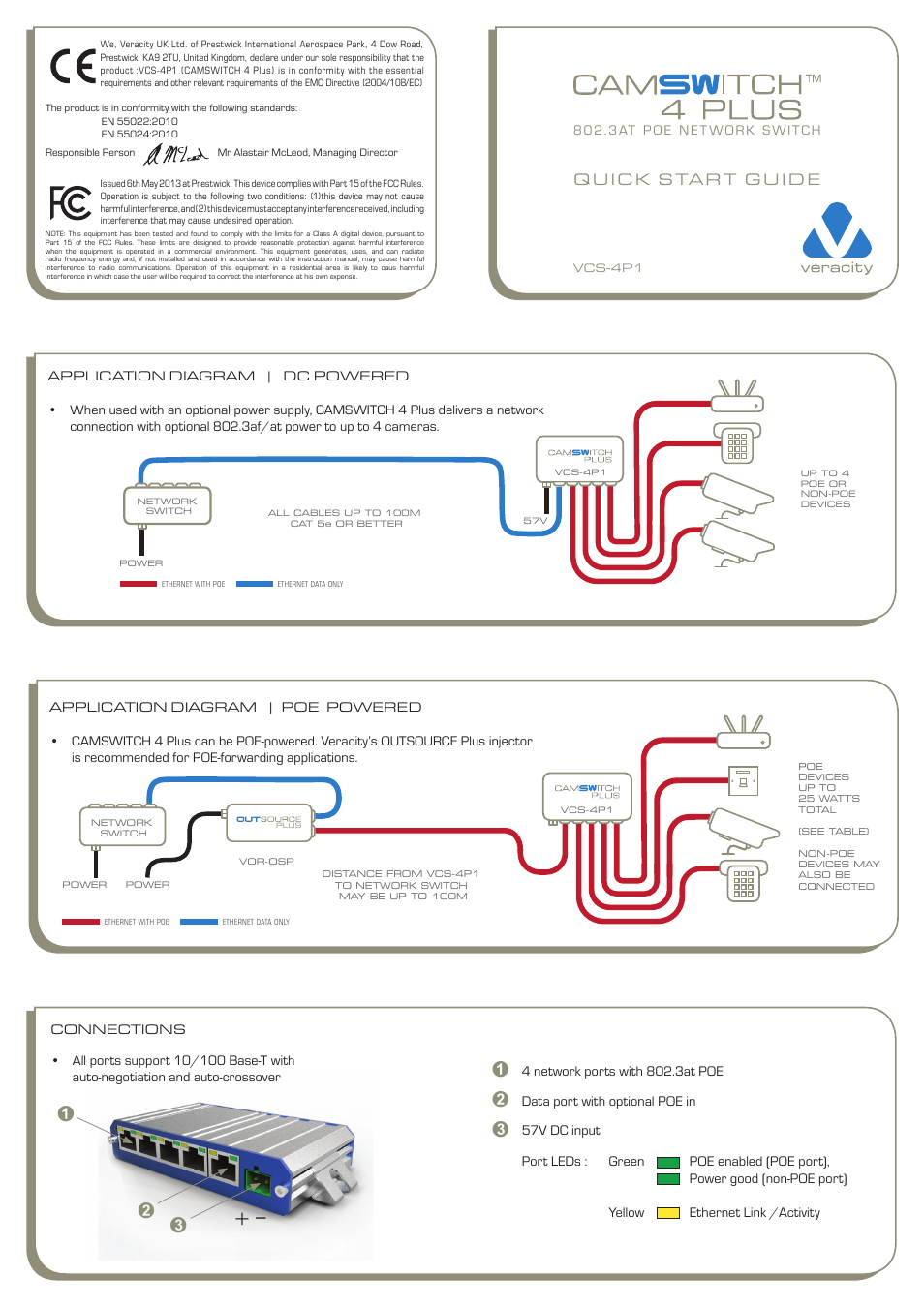 Veracity CAMSWITCH 4 PLUS User Manual | 2 pages