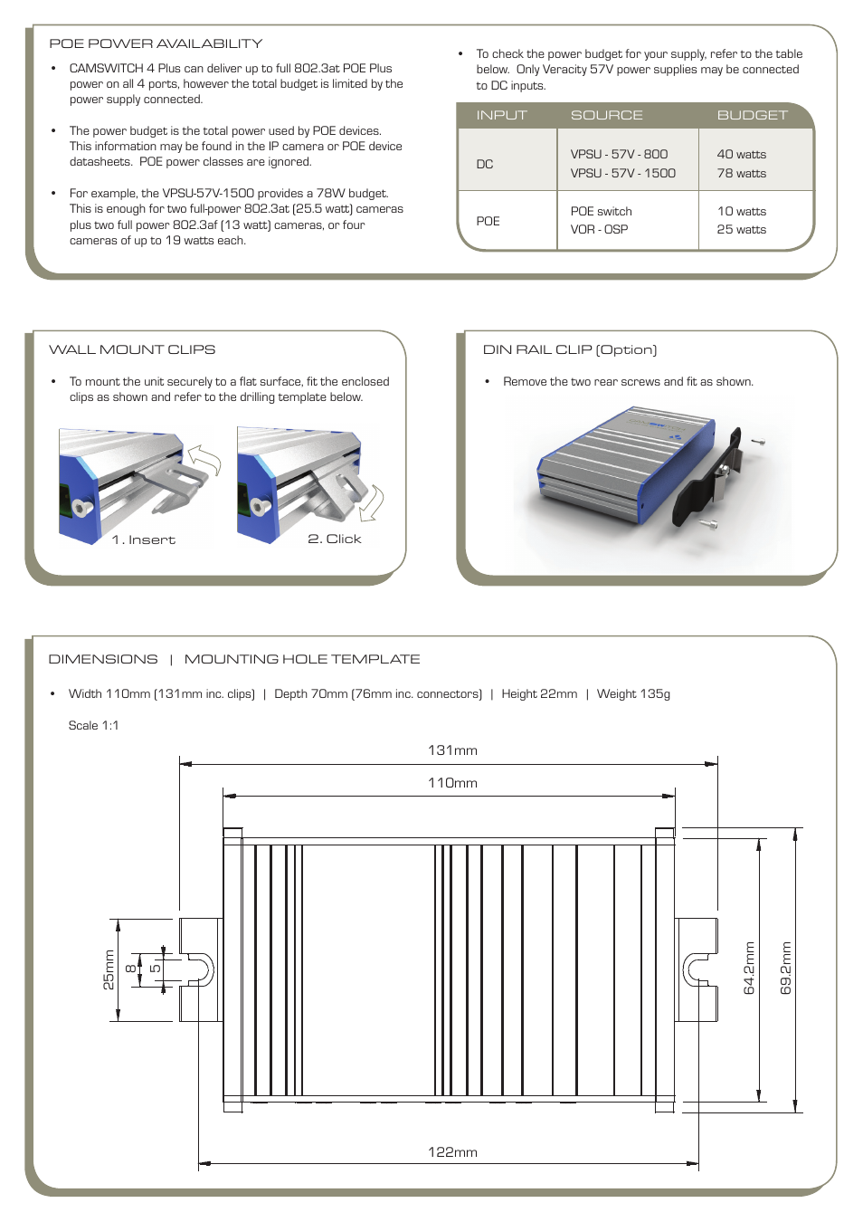 Veracity CAMSWITCH 4 PLUS User Manual | Page 2 / 2