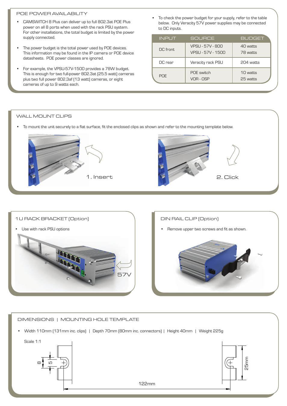 Veracity CAMSWITCH 8 PLUS User Manual | Page 2 / 2